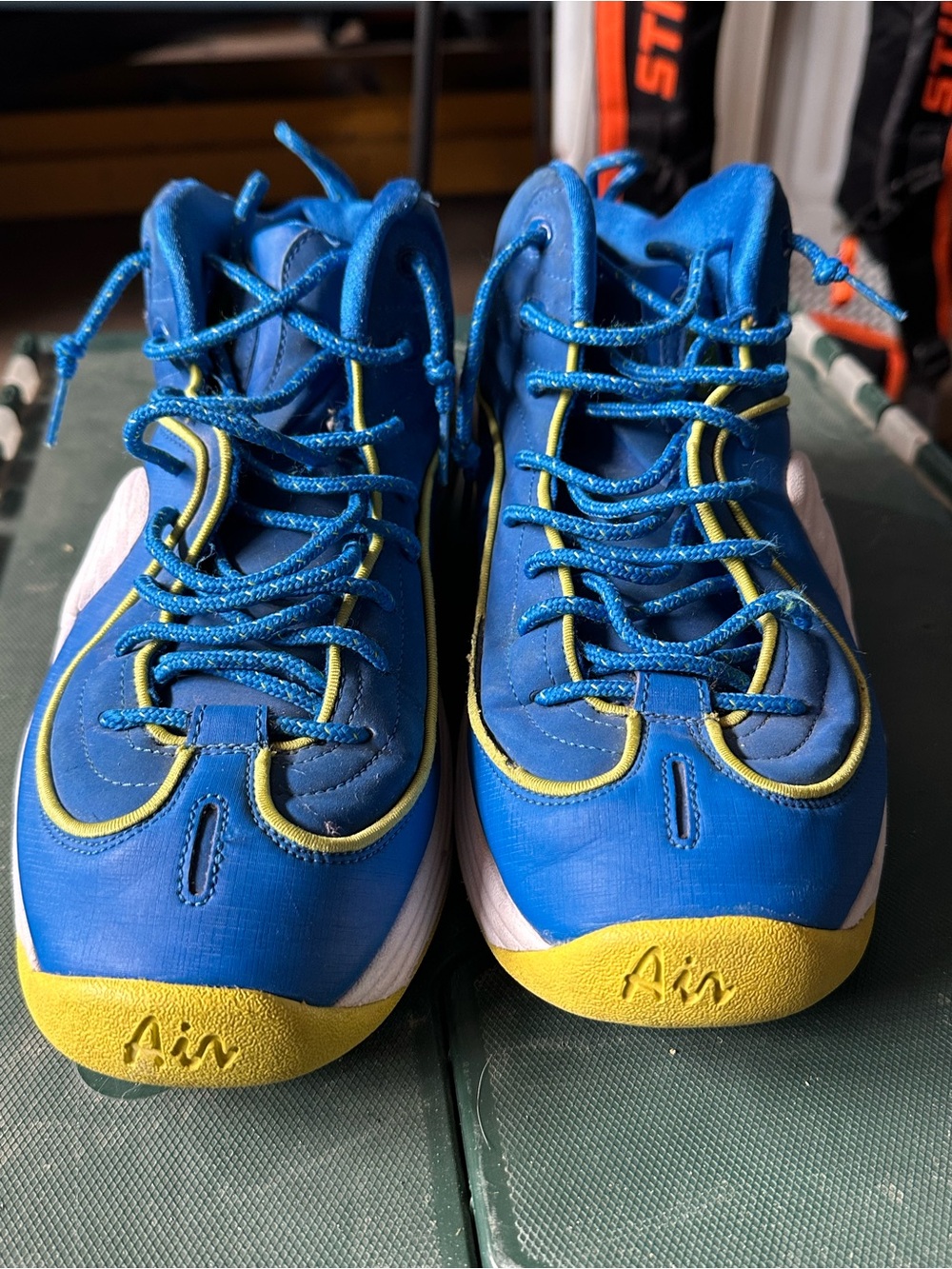 Nike Blue and Yellow Lace-Up Sneakers